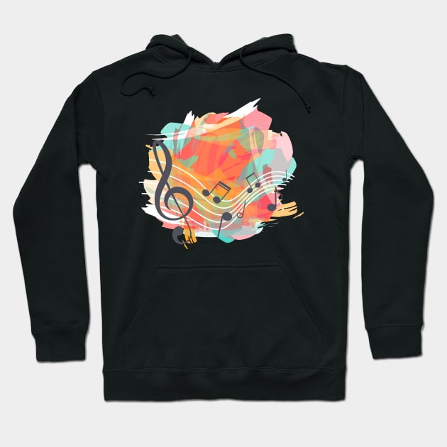 Music Watercolor Hoodie by Mako Design 